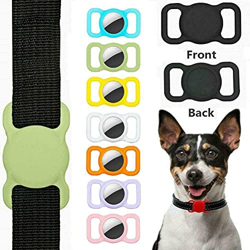 Mify Funda protectora de silicona compatible con el buscador de GPS de Airtag, collar de perro de gato, soporte de lazo para etiquetas de aire de Apple, funda compatible con Apple Airtags