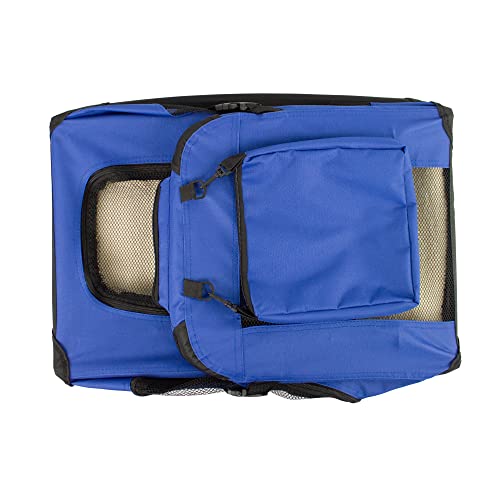 Mobiclinic, Transportín para Mascotas (Perros, Gatos, Conejos, Hurones, Chinchillas), Balú, Talla M, Bolsa de Transporte para Viajes, con Asas, Transpirable, Plegable, 57x38x44 cm, Azul