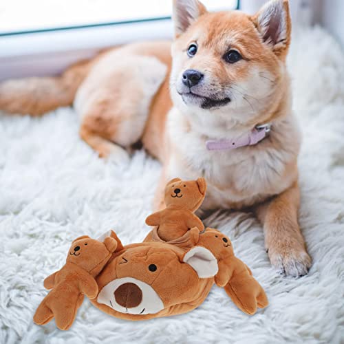 Muñeca de peluche con sonido para mascotas: 1 juego de cachorros, oso relleno, juguete de 3 ositos para mascotas, masticar, peluche, oso molar, dientes, juguete para morder