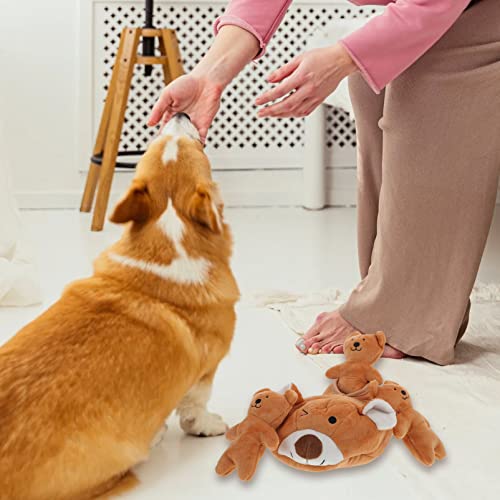 Muñeca de peluche con sonido para mascotas: 1 juego de cachorros, oso relleno, juguete de 3 ositos para mascotas, masticar, peluche, oso molar, dientes, juguete para morder