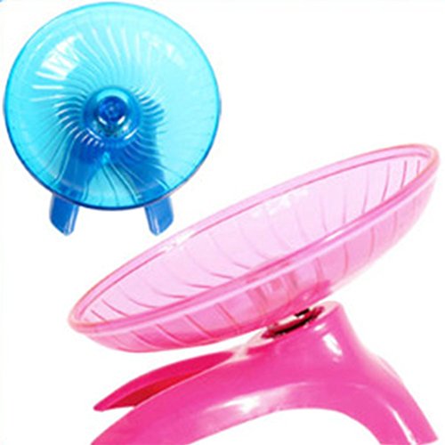 Namgiy Hámster Ejercicio Rueda de Juguete Platillo Volador Ejecución Disco Plástico Para Animales Pequeños 7 Pulgadas Azul