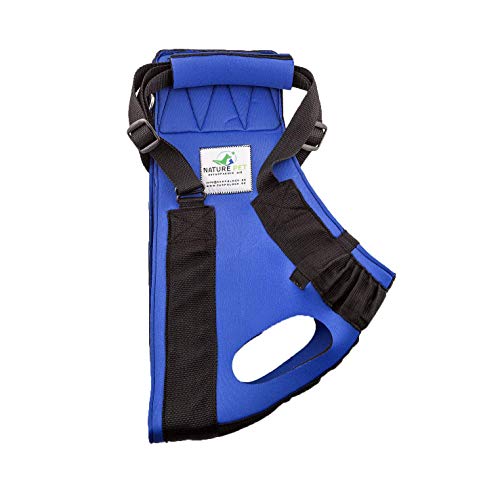 NATURE PET Accesorio Frontal para Transportar Perros - Asistencia en la rehabilitación de Perros Viejos o Enfermos - Azul - L