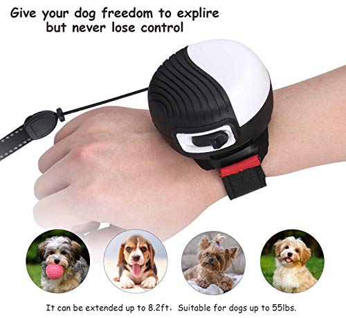 NBSXR -Correa de Perro retráctil, Correa de Perro retráctil sin Manos 3 m para Perros de Menos de 25 kg, Correa de Mascota telescópica automática,2blue
