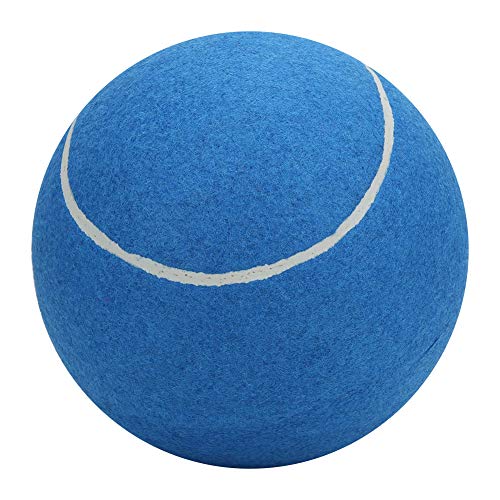 Nicoone Bola de tenis gigante gigante de gran tamaño de 8 pulgadas grande inflable de goma pelota de tenis Signature Pet Toy con red para jugar azul (azul)