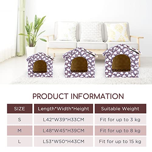 Nobleza - Caseta Perro Interior, Plegable Casa para Gato Perro, con Cojín Extraíble, Cama para Perro Pequeño y Medianos, L42xW39xH33cm (S)