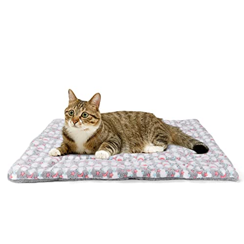 Nobleza colchón para Perros de Franela,Manta Supersuave para Mascotas,Colchón Perro Plegable Lavable a máquina,súper Suave Portatil Colchón Sofá Almohada Suave, Gris,S(70x50cm)