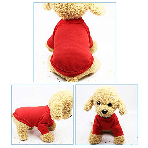 Oncpcare 2 piezas de ropa de perro cómoda de color sólido simple y elegante suéter para perro noble cálido disfraz de moda para cachorros y animales pequeños en otoño o invierno