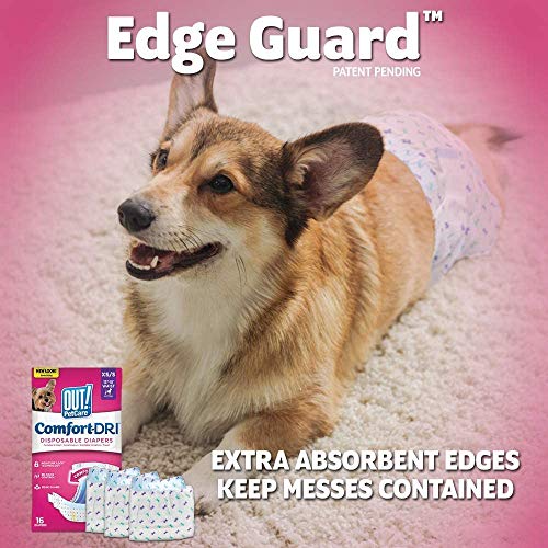 OUT! Pañales para Perros Femeninos Desechables y Absorbentes con Ajuste a Prueba de Fugas (Paquete de 18) Juguete