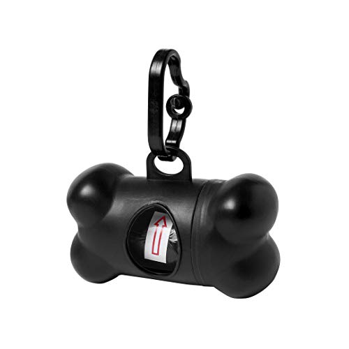 Pack 10 Dispensadores + 150 Bolsas para excrementos perros y mascotas. Colores. Bolsas Caca Perro. Portabolsas Heces (NEGRO)