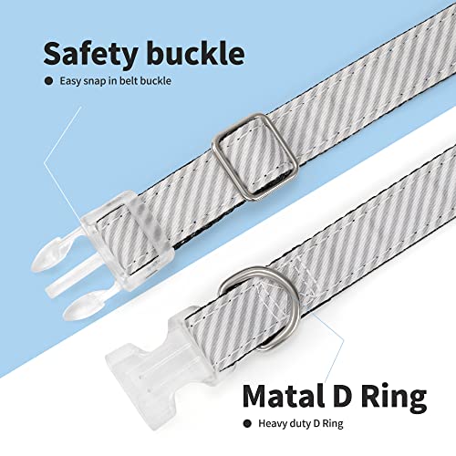 Patrón Patrón Diagonal geométrico | Exterior de algodón polivinílico Suave con Interior de Nailon | Collar para Perro con Hebilla Fuerte y Anillo en D