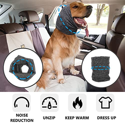 Pattepoint Orejeras de Aseo para Gatito Protección contra el Ruido, Calentador de Orejas y Cuello para Gatito, Alivio de la Ansiedad y Protectores de oídos para Gatito Calmantes, Gris S
