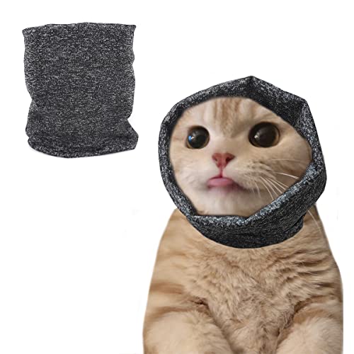 Pattepoint Orejeras de Aseo para Gatito Protección contra el Ruido, Calentador de Orejas y Cuello para Gatito, Alivio de la Ansiedad y Protectores de oídos para Gatito Calmantes, Gris S