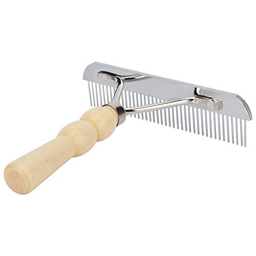 Peine de aseo para mascotas, herramienta con mango de madera Peine para mascotas, peine para depilación de mascotas Peine para quitar el pelo de mascotas Tienda de belleza para mascotas
