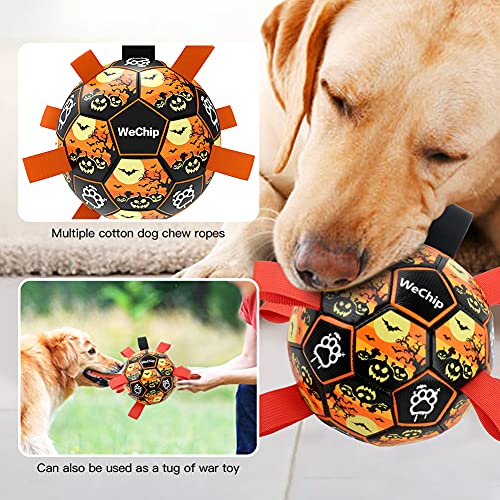 Pelota de fútbol para perros con pestañas de agarre, WeChip Durable Dog Toys, Pelotas de perro para perros pequeños y medianos, Juguetes de perro interactivos, Juguete de agua para perro