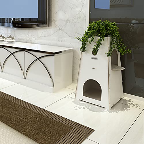 Perrera De La Arena Para Gatos De La Mesita De Noche Dormitorio Hogar Ensamblaje De Madera Nido Para Mascotas Gato Perro Pequeño Universal Villa Casa Criadero ( Color : Blanco , Size : 75*41cm )