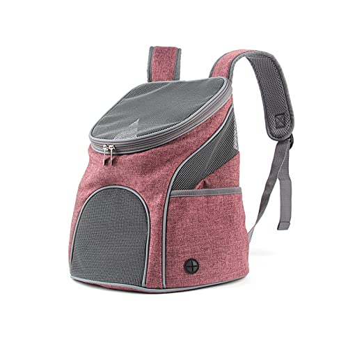 PETCUTE Mochila para Perros y Gatos,Transpirable Suave Mochila Portadora de Perros hasta 4kg,Mochila Transportín Gato con Correa de Hombro Ajustable,Tapete Extraíble,para Viajar