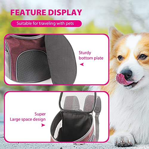 PETCUTE Mochila para Perros y Gatos,Transpirable Suave Mochila Portadora de Perros hasta 4kg,Mochila Transportín Gato con Correa de Hombro Ajustable,Tapete Extraíble,para Viajar
