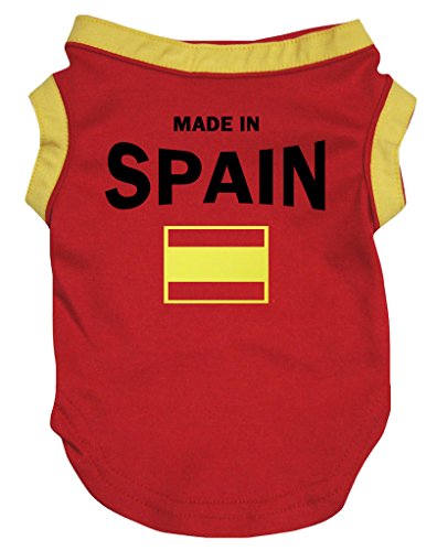 Petitebelle Ropa de perro para cachorro, hecha en España, camisa de algodón rojo (X-pequeño, rojo)