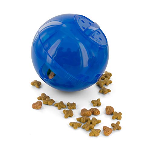 PetSafe - Dispensador de Comida para Gatos SlimCat; Juguete Interactivo para Gatos; Óptimo para Hacer Ejercicio; Perder Peso y Divertirse; Azul (Disponible en Verde; Naranja y Rosa)
