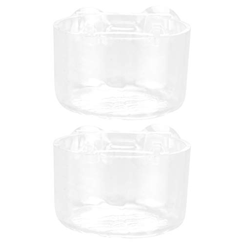 POPETPOP 2 Uds Alimentadores de Acuario de Acrílico con Ventosas Dispensadores de Comida de Pescado Redondos para Acuario Transparente