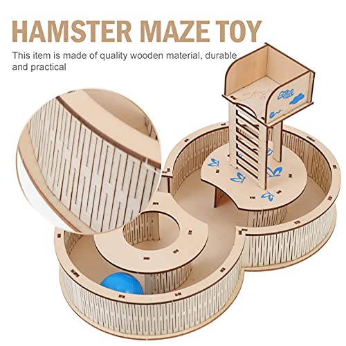 POPETPOP Madera Hámster Laberinto Juguete Hámster Madera Laberinto Hámster Casa Arroz Escalada Escalera Plataforma Mascota Hámster Suministros para Chinchilla Ardilla Conejillo de Indias