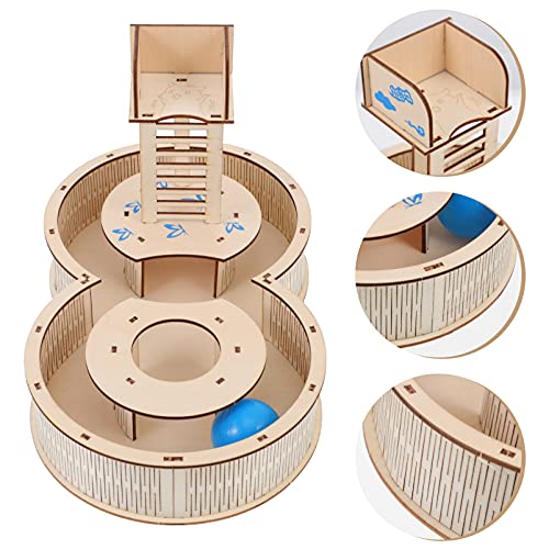 POPETPOP Madera Hámster Laberinto Juguete Hámster Madera Laberinto Hámster Casa Arroz Escalada Escalera Plataforma Mascota Hámster Suministros para Chinchilla Ardilla Conejillo de Indias