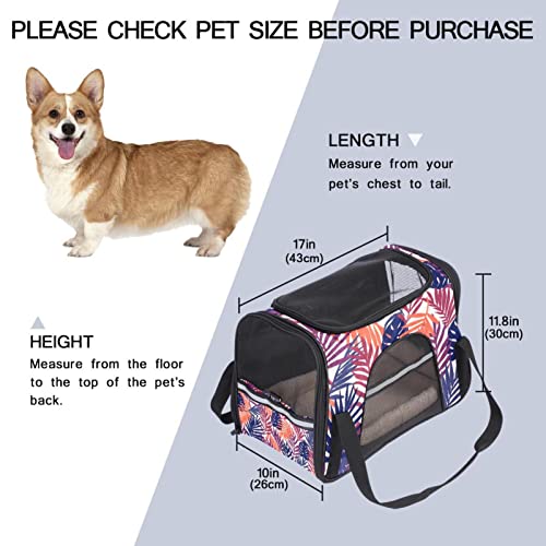 Portador de mascotas con hojas de palma de colores suaves para mascotas, transportadores de viaje para gatos, perros cachorro cómodo portátil plegable bolsa de mascotas aprobada por aerolínea