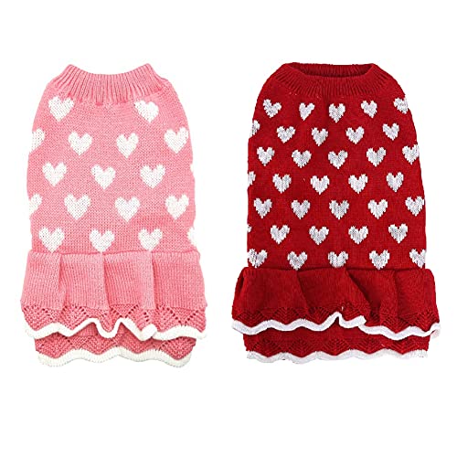 Poseca Suéter para Perros Vestido para Perros pequeños Suéter para Cachorros Invierno Perro Princesa Vestido Faldas para Cachorros Gato Perro Suéter Suéter Prendas de Punto Abrigo Ropa