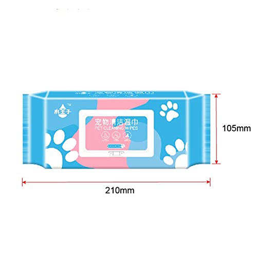 Povanjer Toallitas para Mascotas, Toallitas limpiadoras para los Ojos para Gatos y Perros, 80 Piezas de Tipo de Olor a Leche para Perros y Gatos