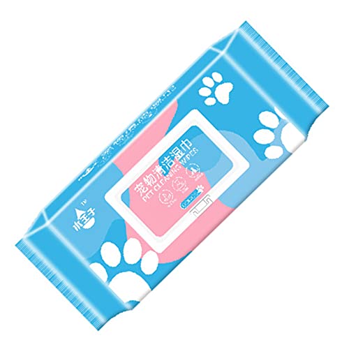 Povanjer Toallitas para Mascotas, Toallitas limpiadoras para los Ojos para Gatos y Perros, 80 Piezas de Tipo de Olor a Leche para Perros y Gatos