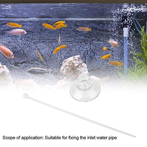 Pssopp Ventosas de Acuario - 20 Piezas de ventosas Transparentes para acuarios con Bridas para Cables para ventosas Calentador Tubo de Aire