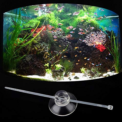 Pssopp Ventosas de Acuario - 20 Piezas de ventosas Transparentes para acuarios con Bridas para Cables para ventosas Calentador Tubo de Aire