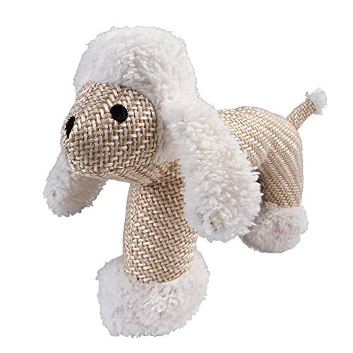 RKWEI Juguete De Peluche Chirrido,Tela De Lino Juguetes para Perros Mascota Cachorro Masticar Animales De Peluche Ardilla Cuerda De Algodón Elefante Mono Forma De Oveja Mordedura Juguetes-Oveja