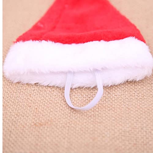 Ruluti 1pc Christmas Pet Santa Sombrero para Mascotas Kitten Perros Perros Gatos Festivales Vacaciones Fiestas Accesorios Disfraces