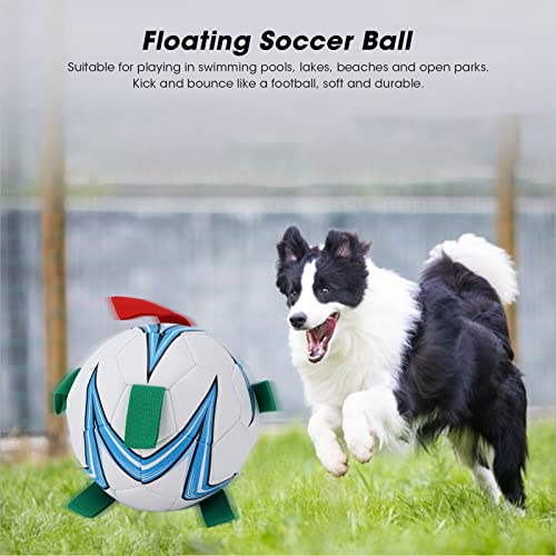 Shanrya Grab Tabs - Pelota de Fútbol para Perros, Luz Flotante, Divertida, Multifuncional, Pelota de Fútbol para Perros para Perros Pequeños Y Medianos(Azul Medio)