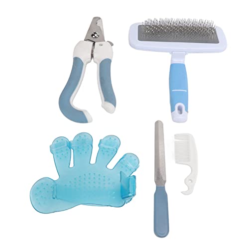 Shanrya Juego de Peine de Baño de Limpieza de Conejos, Kit de Aseo de Limpieza Rápida de Hámster Humanizado para Animales Pequeños(Azul Grande)