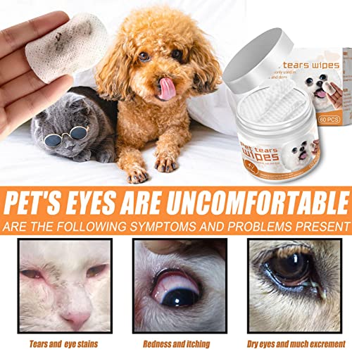 shifengzhou 60 toallitas para Mascotas para Perros y Gatos, toallitas limpiadoras y higiénicas hipoalergénicas para Cachorros, con composición de extracto de Plantas Naturales, Suave quitamanchas