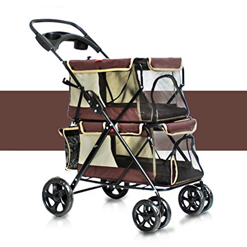 Silla de ruedas para perros ajustable Cochecito for mascotas, Porta mascotas, Gato for perros Carro plegable fácil for mascotas Carro for perros grandes Carros espaciales grandes Cuatro rondas de sumi
