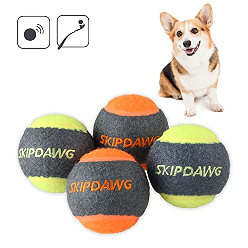 SKIPDAWG - Pelotas de tenis para perro, compatible con lanzador de pelotas de tenis para perro, juguete no tóxico, material de fieltro, juguete para perros de 2.5 pulgadas, 4 unidades