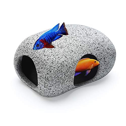 SpringSmart Rocas de acuario para mascotas acuáticas para criar, jugar y descansar, adornos de cerámica seguros y no tóxicos, pequeñas rocas decorativas para Aquascape