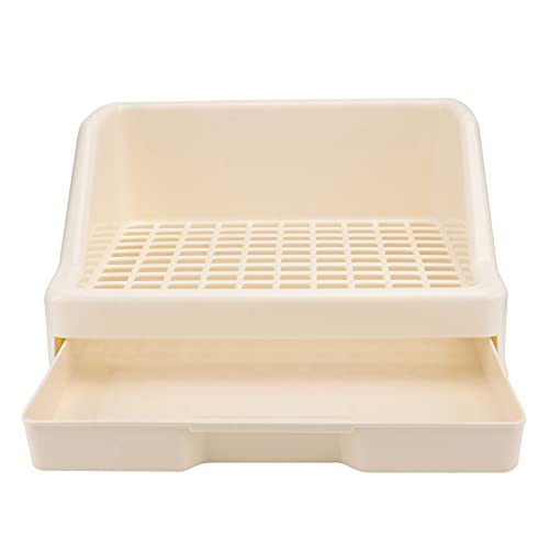STOBOK Caja de Arena de Conejo Beige con Almohadillas de Bonificación Cajón Pequeño Animal Mascota Orinal Entrenador Arena Esquina Entrenamiento Bandeja para Mascotas para Conejillos de