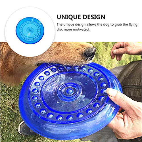 STOBOK Juguetes de Entrenamiento de Discos de Doy Flyer de Goma Resistente Agua Juguete para Perros Aire Libre Juguete Interactivo para Perros Pequeños Y Grandes Azul