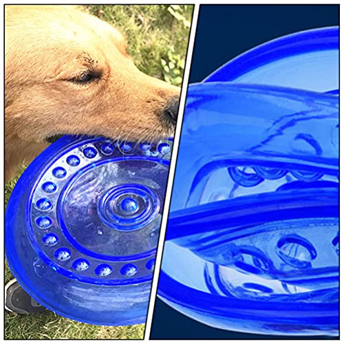 STOBOK Juguetes de Entrenamiento de Discos de Doy Flyer de Goma Resistente Agua Juguete para Perros Aire Libre Juguete Interactivo para Perros Pequeños Y Grandes Azul