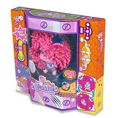 The Bellies from Bellyville - Beastie Pompom, Mascota de los Bellies, Puede Hacerse una Bola y meterse en su Pelo Suave y Divertido, Incluye pañal, Chupete, Pins y una Corona
