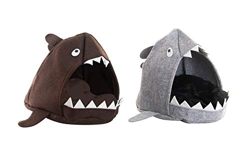 Tiburón Caseta Cama para Mascota de Fieltro y Madera 53X46X40 Colores aleatorios Productos para Mascotas