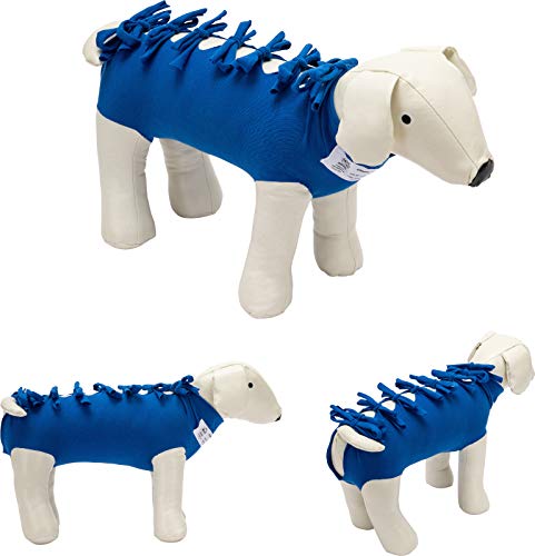 Traje postoperatorio para Perros y Gatos, Protege heridas y Vendajes, Garantiza higiene, Limpieza y Libertad de Movimiento. Modelo 001 - Abdomen y tórax Entallado (XXXXS)