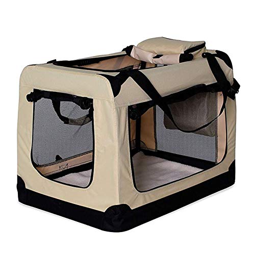 Transportín para perros Bolsa transportín para perros Transportín plegable Autobox Bolsa para animales pequeños (90x61x65 cm (XXL), beige)