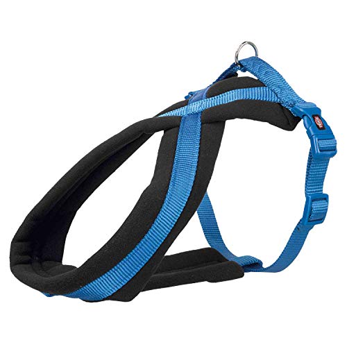 TRIXIE - Arnés premium con relleno de vellón, M: 45–80 cm/25 mm, Azul(Royal Blue)