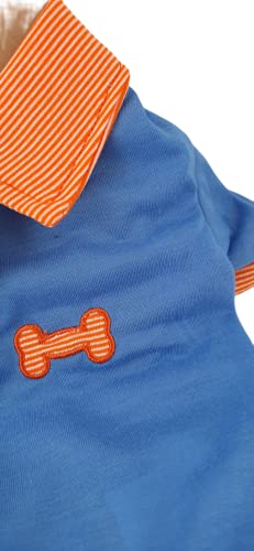Vestido para Perro PetStar YJ91746, Ropa para Perro, Disfraz Canino, Accesorio para Mascotas - Naranja y Azul - 35 cm