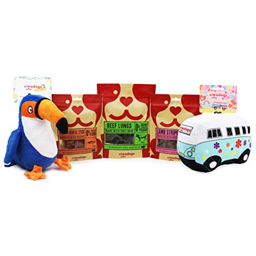 Vivadogs - Caja Surtido Juguetes y Snacks (5pcs) - Juguetes para Perros - Chuches para Perros - Premios para Perros